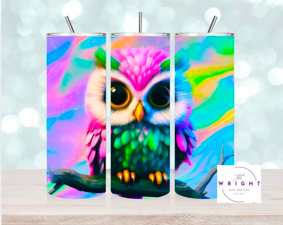 Rainbow Owl 20oz Tumbler