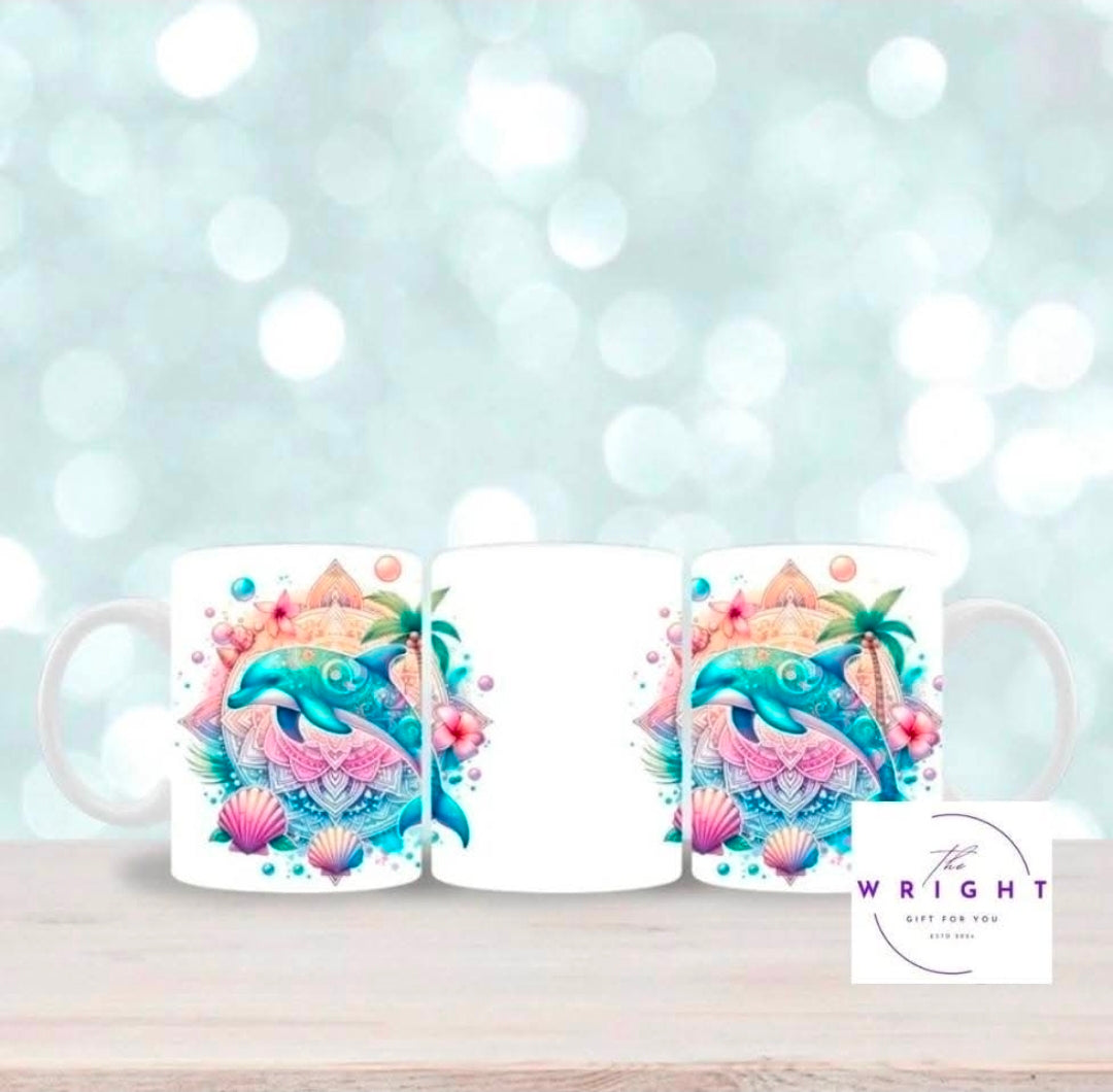 Rainbow Pastel Dolphin Mug