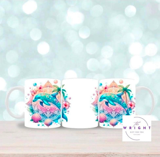 Rainbow Pastel Dolphin Mug