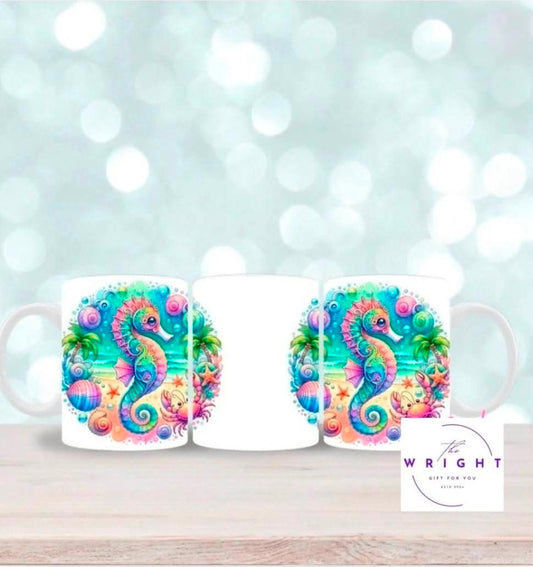 Rainbow Pastel Seahorse Mug