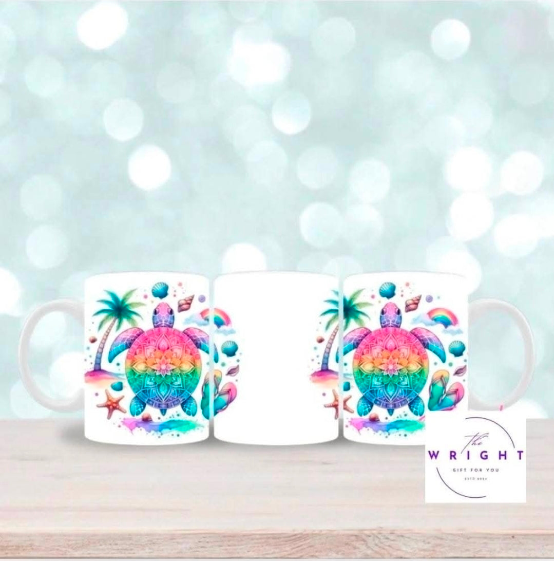 Rainbow Pastel Turtle Mug