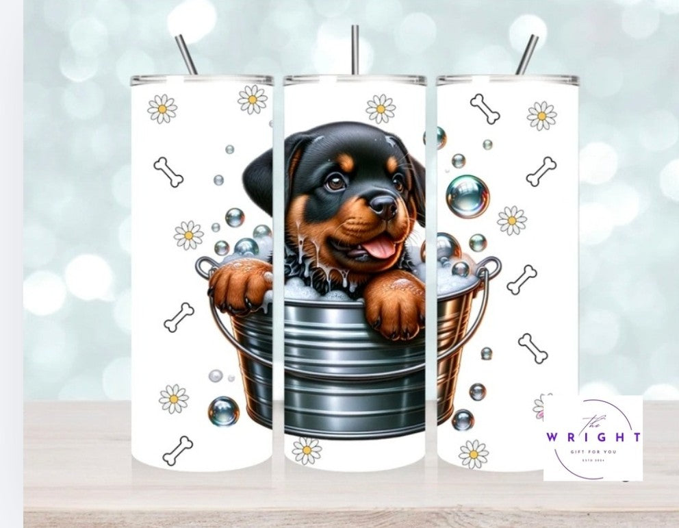 Rotti Pup in Tub 20oz Tumbler
