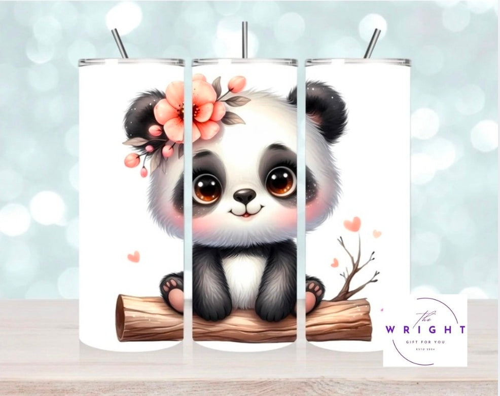 Sitting Girl Panda 20oz Tumbler