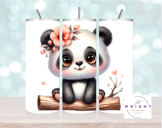Sitting Girl Panda 20oz Tumbler