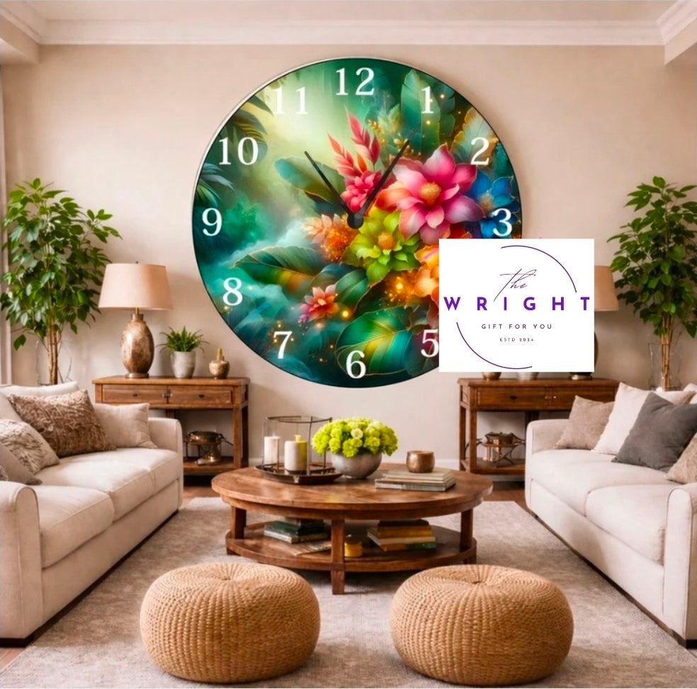 Sparkle Flowers Clock
