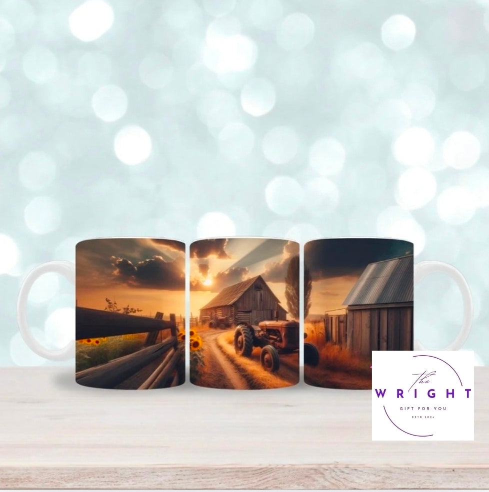 Sunset Over Farm Mug