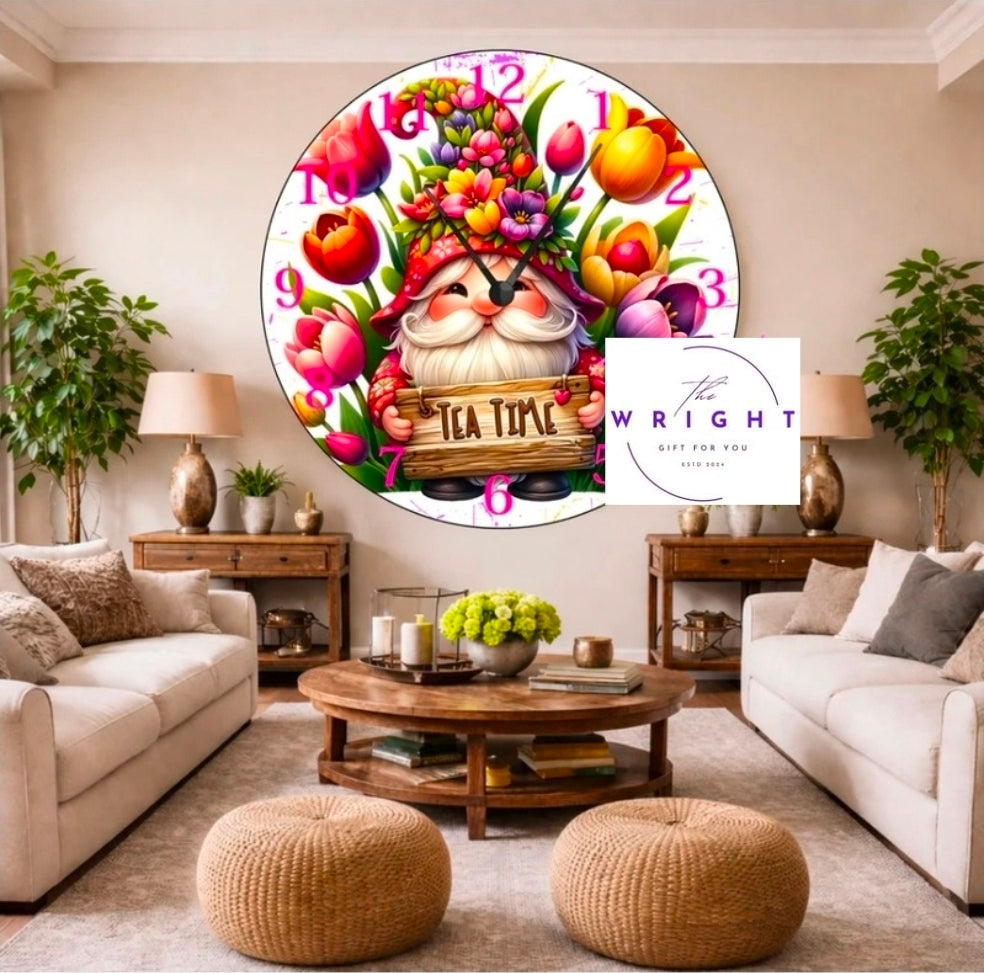 Tea Time Gnome Clock