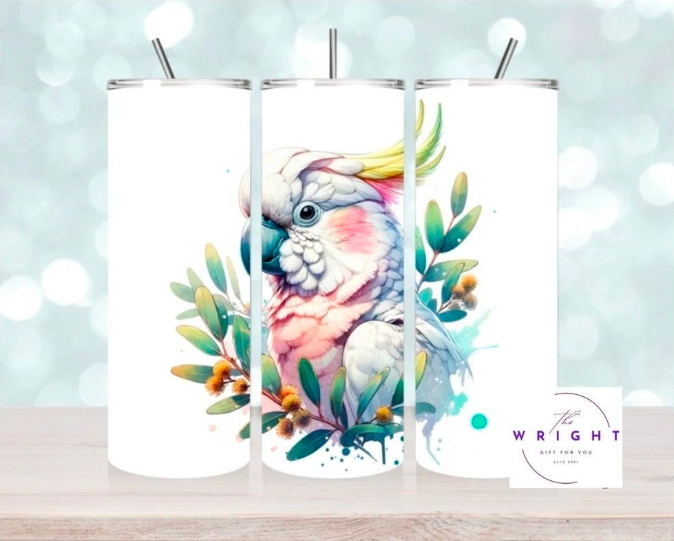 7. White Cockatoo in Foliage 20oz Tumbler